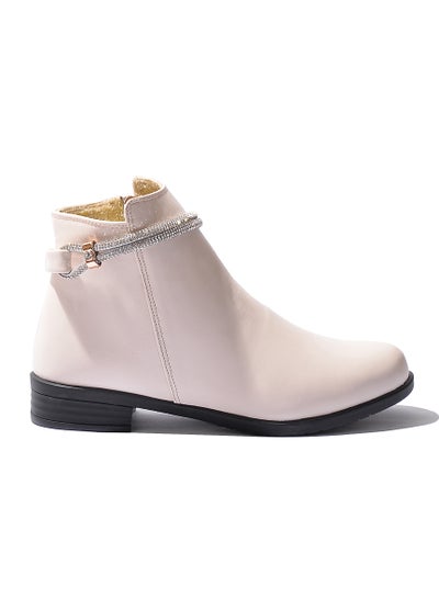 Buy Ankle Boot Flat Leather G-24 - Beige in Egypt