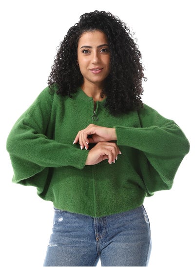 Buy Band Collar Loose Fit Jacket_ Green in Egypt