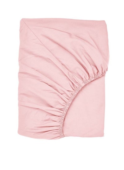 Buy Fitted Sheet Light Pink 140x200 cm in Saudi Arabia