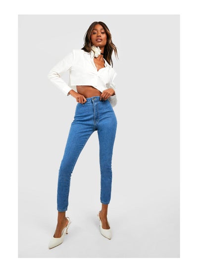 Buy Basics High Waist Disco Skinny Jeans in UAE