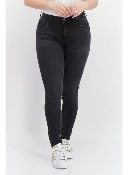 اشتري Women Skinny Fit Washed Stretchable Denim Jeans, Balck في الامارات