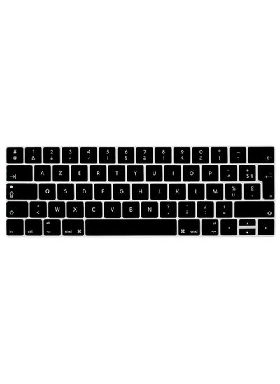 اشتري UK Layout AZERTY French English Keyboard Cover Compatible for MacBook Pro 13 and 15-inch with Touch Bar Model A2159 A1989 A1990 A1706 A1707 Release 2019 2018 2017 2016 Black في الامارات