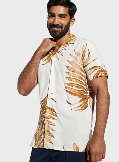 Buy Tropical Print Regular Fit Shirt in Saudi Arabia