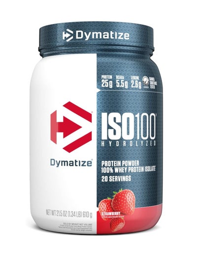 Buy ISO 100 Hydrolyzed Whey Protein Isolate 1.34lb Strawberry 610g in UAE