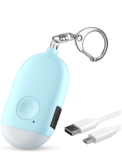 Buy Personal Alarm Keychain for Women Self Defense - USB Rechargeable 130 dB Loud Safety Siren Whistle with LED Light – Panic Button or Pull Pin Alert Device Key Chain in Saudi Arabia