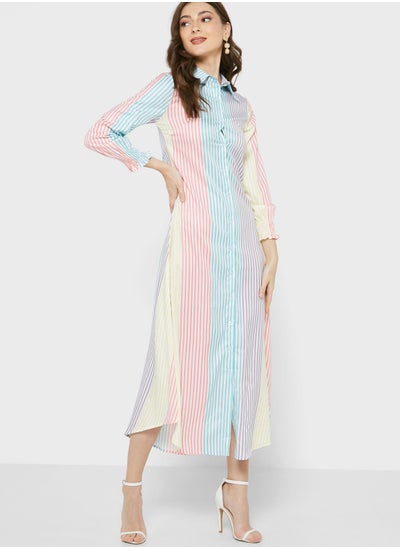 Buy Button Down Printed Dress in UAE