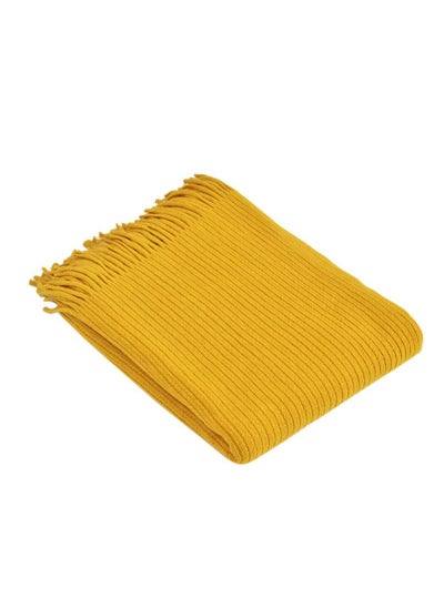 اشتري Tassel Design Soft Blanket Polyester Yellow 125x150centimeter في السعودية