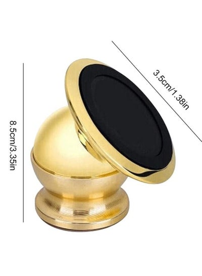 Buy 360 Degree Gold Magnetic Car Dash Mount Mobile Phone Holder Aluminum Alloy Universal Magnet Phone Mount Cell Phone Holder Stand  Rotation for Car GPS in UAE