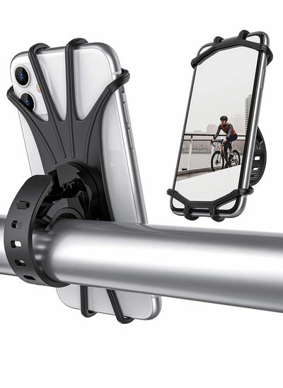 اشتري Universal Bicycle Phone Holder, Motorcycle Handle Holder, 360 Rotating Silicone Bicycle Phone Holder, Suitable for Iphone 12 And Any Mobile Phone, Suitable For Mountain And Road في الامارات