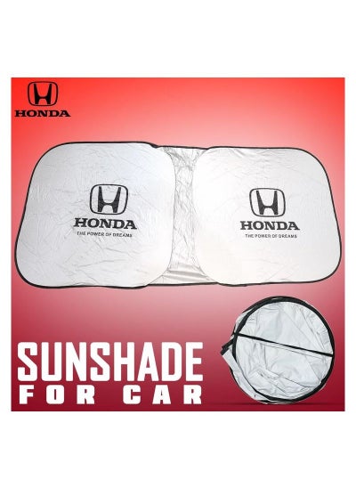 اشتري HONDA Car Sun Shade UV Rays and Heat Protector Sun Visor Foldable Keep Your Vehicle Cool Blocks UV Rays, Car Windshield Sunshade في السعودية