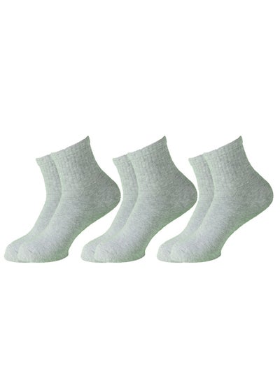 Buy Sam Socks Set Of 3 Terry L-Shape Sport Socks Men Grey in Egypt