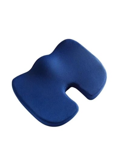 Buy Memory Foam Seat Cushion with Cover Orthopedic Non Slip Chair Pad for Tailbone Sciatica Lumbar Support Lower Back Pillow Hip Pain Relief for Home Office Chair Car Wheelchair Dark Blue in UAE