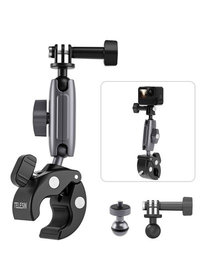 اشتري TELESIN Claw Clamp Mount with Dua Ball Head في الامارات