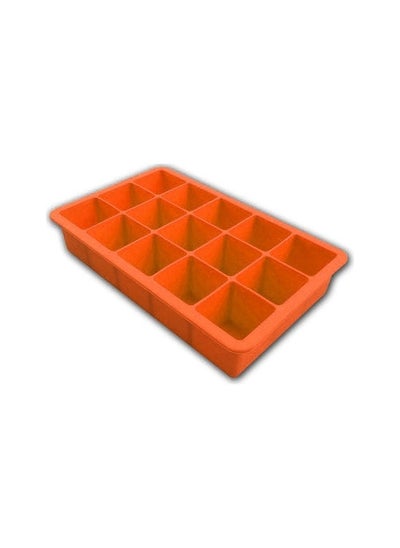 اشتري ASSELF FOOD CLASS SILICONE BUILDER 14 GROUP ICE Cube Mold Colour:Orange Colour:Gray في الامارات