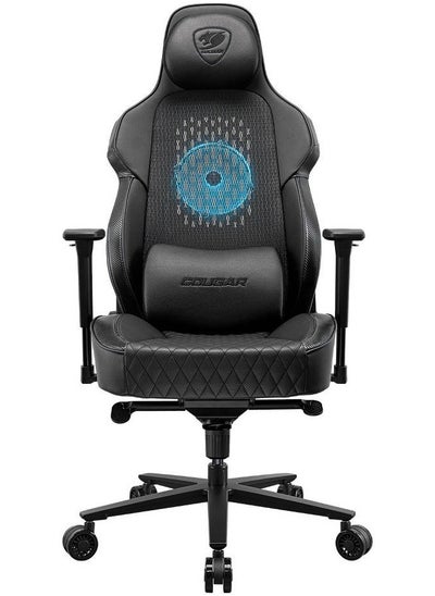 Buy COUGAR NxSys Aero Gaming Chair with Integrated RGB Fan & Premium PVC Leather, Adjustable 3D Armrests, Elastomeric Mesh, Durable Steel Frame, 3" Wheels, 160kg Max Weight, Black | 3MARPBLB.0001 in UAE