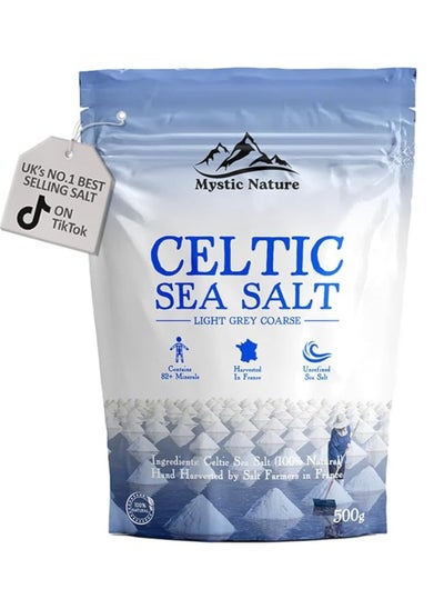 Buy Mystic Nature Celtic Sea Salt Light Gray Coarse 500g in UAE