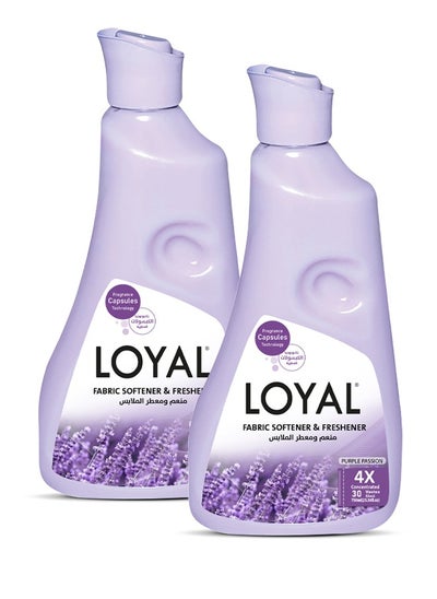 Buy Fabric Softener Freshener Concentrated Purple Passion 30 Washes 2x750ml in UAE