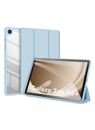 Buy Case for Samsung Galaxy Tab A9 Plus 11-Inch 2023, Clear Transparent Hard PC Back, Protective Trifold Stand Slim Tablet Cover, Auto Wake/Sleep (Blue) in Saudi Arabia