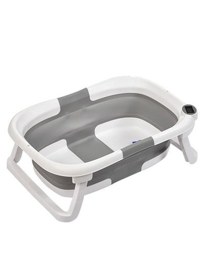 Buy Baby Bathub Collapsible Body Temperature Folding Tub with Pillows and Small Toys for Kids 0-2 Years Old in Saudi Arabia