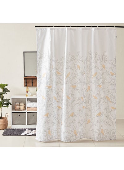 اشتري Lenox Printed Shower Curtain With 12 Hooks 200x180 cm في الامارات