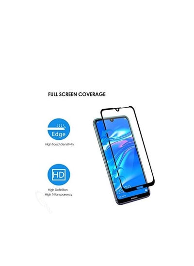 Buy Glass Tempered for huawei y7 2019 full screen protector - black frame in Egypt