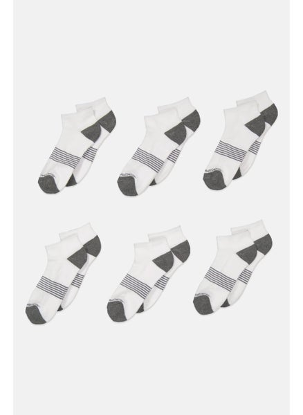 اشتري Men 6 Pair Ankle Length Crew Socks, White Combo في السعودية