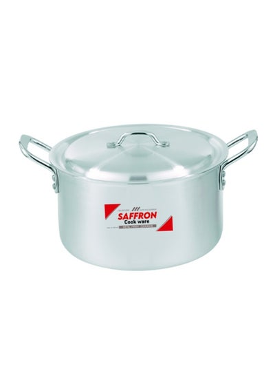 اشتري Sonex Saffron Cooking Pot 21 cm,  Capacity 3.5 Ltr, Cookware With Lid,Ergonomic Handle For Secure Grip,Premium Aluminum Metal Finish,Durable & Light Weight, Silver في الامارات