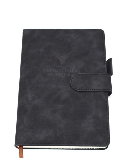 Buy A5 Notebook Journal Notepad Note Book, 360 Pages Faux Leather Hardcover Notebooks with Pen Loop, Black in UAE