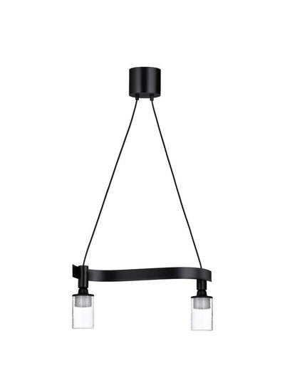 Buy Pendant Lamp With Light Bulb Wave Shaped Black Tube Shaped Patterned in Saudi Arabia