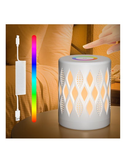 اشتري Night Light for Kids and Adult, Stepless Dimming Warm White & RGB Color Changing Light, 3 Modes Portable LED Touch Bedside Lamp, Rechargeable Night Lamp for Bedroom, White في الامارات