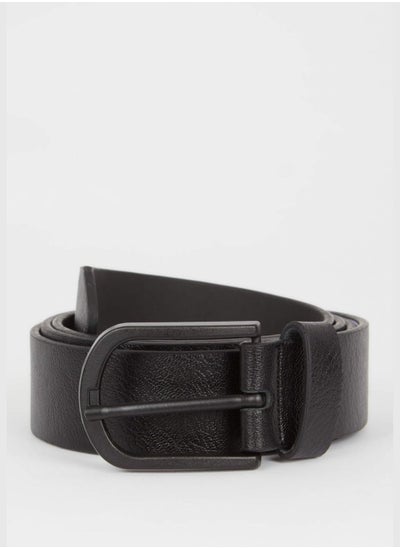 Buy Faux Leather Oval Buckle Belt in Saudi Arabia