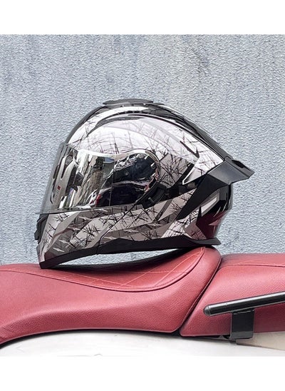 Buy New Double Mirror Helmet Semi Full Cover Four Seasons Motorcycle Helmet in Saudi Arabia