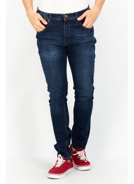 اشتري Men Tapered Fit Washed Denim Jean, Blue في السعودية