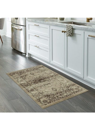 اشتري Distressed Lexington Kitchen Rugs Non Skid Accent Area Floor Mat [Made In Usa] 2'6 X 3'10 Brown Neutral في الامارات