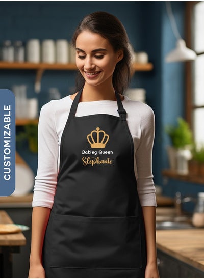 Buy Personalised Apron - Baking Queen Kitchen Apron in UAE