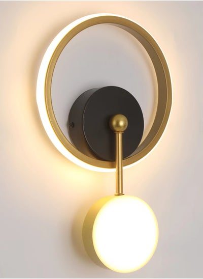 Buy Modern Bedroom Wall Light, LED Classic Retro Gold Wall Lamp, Dimmable Acrylic Wall Light for Living Room, Hallway, Bedroom, Stairs, 19W in UAE