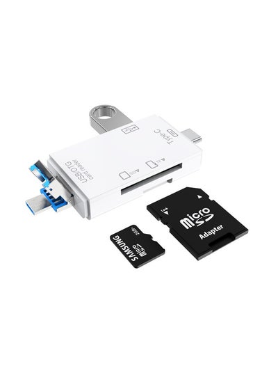 Buy USB2.0 card reader type-c mobile phone and computer universal OTG2.0 SD/TF six-in-one multi-function card reader in Saudi Arabia