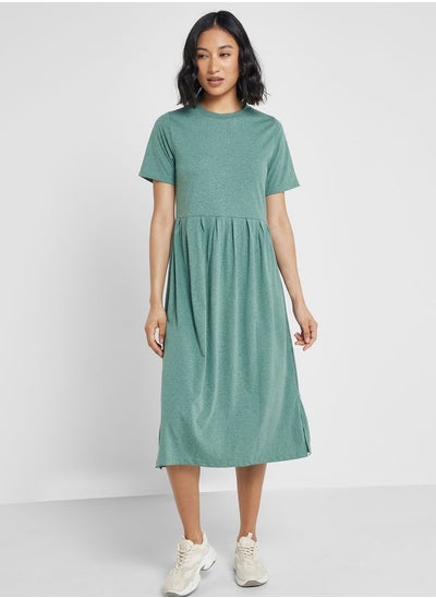 Buy Pleated T-Shirt Midi Dress in UAE