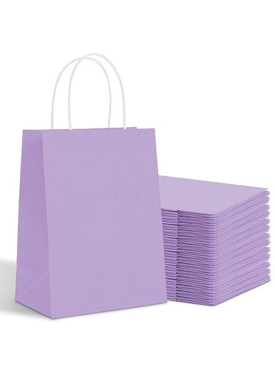 Buy 25-Piece Paper Gift Bag for Food & Sweets,Purple 15x8x21cm in UAE