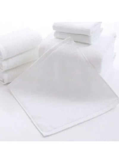 اشتري Iris Face Towel 33 x 33 Cm 600 Gsm White Twill Hem 100% Cotton Set of 1 في الامارات