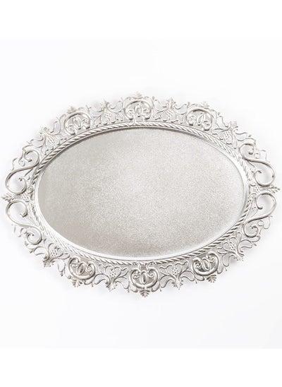 اشتري Oval Charger Plate, Silver - 34.5 cm في الامارات