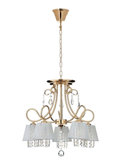 Buy Kami Chandelier, French Gold, White & Clear – 58x120 cms in UAE