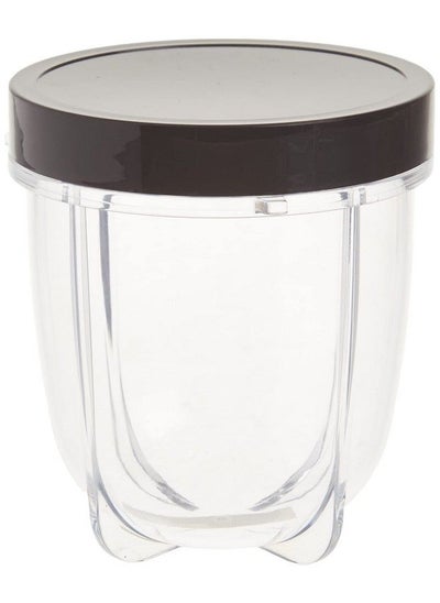 اشتري 12 Oz Short Cup With Resealable Lid 1 Count (Pack Of 1) Clear/Black في الامارات