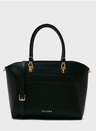 Buy Croc Effect Panel Tote Bag in Saudi Arabia