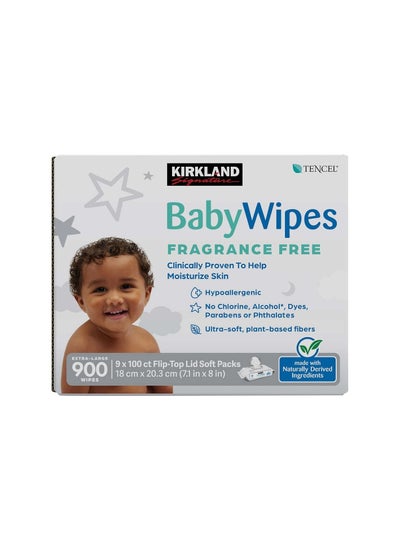 Buy Signature Baby Wipes Fragrance Free 900 Count in UAE