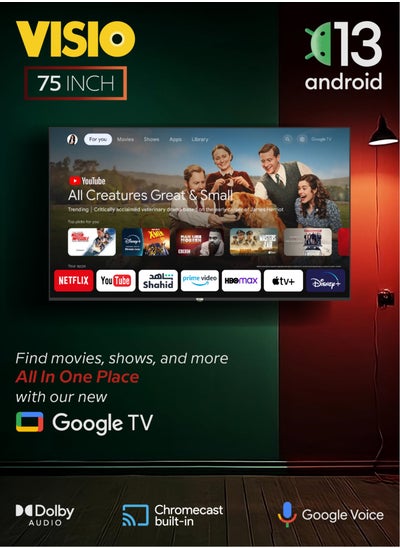 اشتري تلفزيون فيزيو 75 بوصة بنظام Google TV | موديل 75VSS22G | تلفزيون ذكي بدقة 4K UHD في السعودية