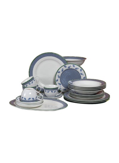 اشتري Glam 22-Piece Dinner Set White/Blue في الامارات