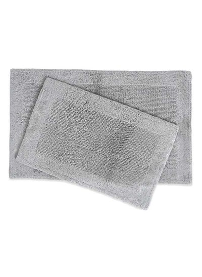 اشتري 2- Piece Ultra Spa Reversible Bath Mat Set, Silver في الامارات