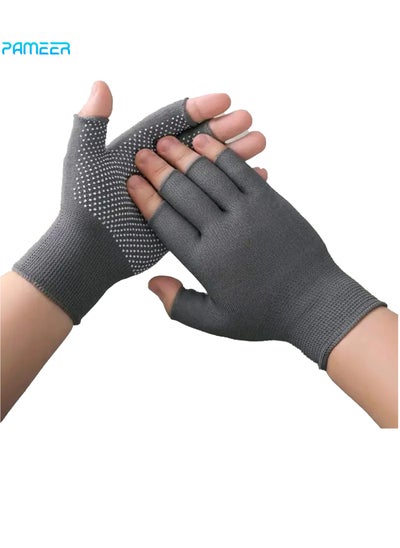 Buy Fingerless Gloves, Half Finger Non-slip Breathable Work Gloves, Mens Mittens Gloves, Outdoor Fishing Exercise Driving Cycling Workout Yoga Gloves Fingerless Gloves for Women Men. in UAE