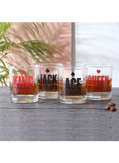 اشتري 4-Piece Indie Vibe Cards Glass Tumbler Set في الامارات